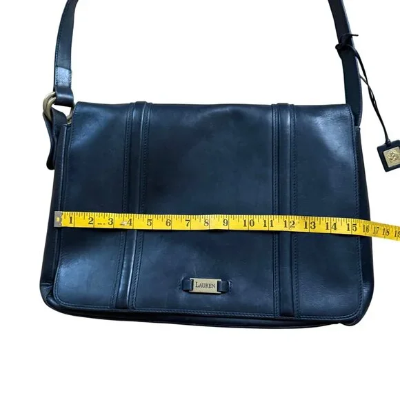 Lauren Ralph Lauren Black Leather Shoulder Bag Vintage
